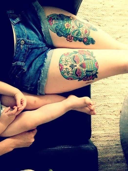 Брутальная любовь: фото младенцев и их татуированных родителей