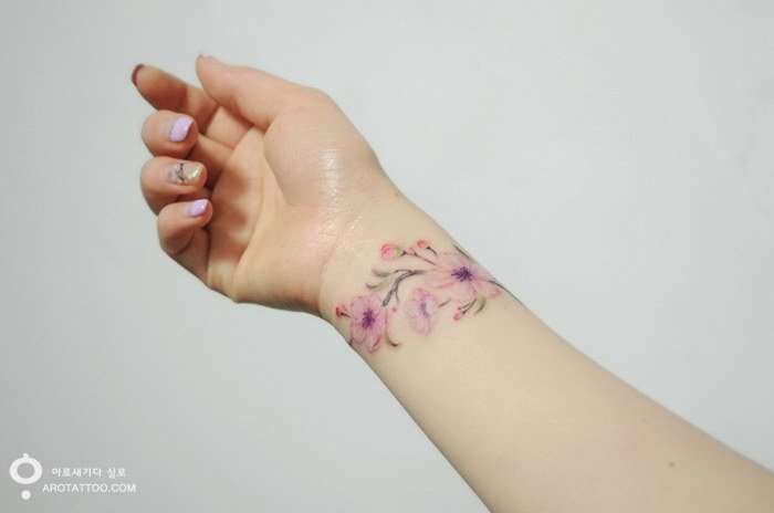 Цветочные татуировки корейских мастеров